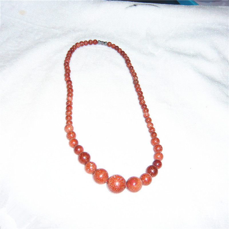 金沙石项链 太阳石塔链项链 金沙石 简约款塔链