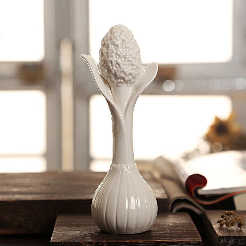 原厂直销 陶瓷工艺品 情人节礼品白瓷玫瑰花装饰摆设 0112