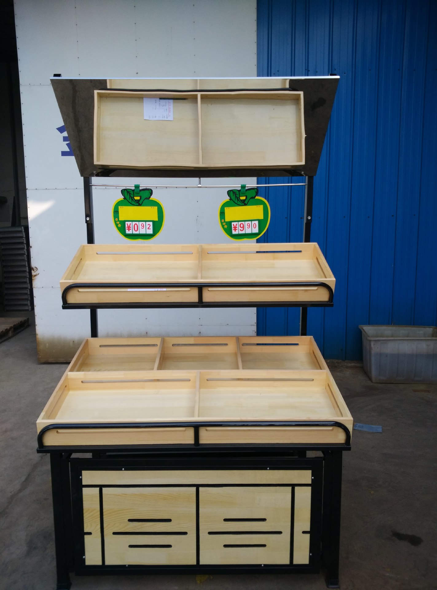 厂家直销 商超货架 优质三层金属果蔬架 水果架蔬菜货架