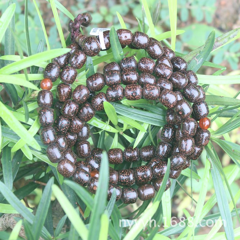 铁蛋菩提子佛珠手链圆珠108颗手串念珠黑色星月菩提子手链情侣款