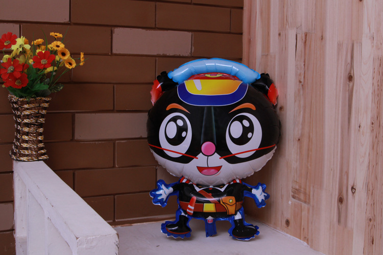 氢气球批发儿童玩具 氦气球 卡通造型大黑猫警长热销
