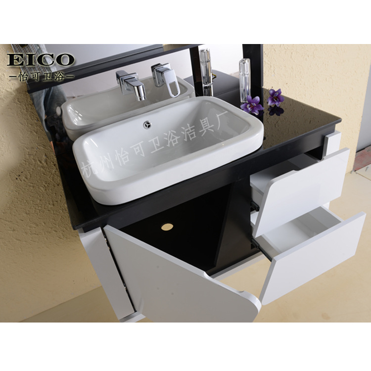 爆款浴室柜pvc卫浴厂家艺术洗手盆陶瓷盆浴柜洁具壁挂韩式镜柜