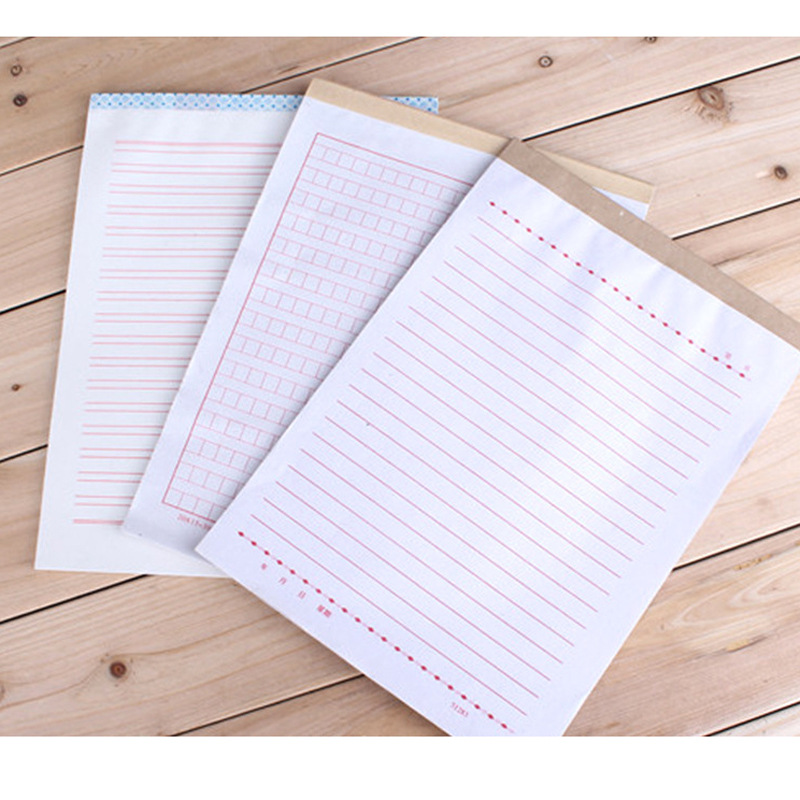 九方印务 16k红格子红线条信纸 作文纸本 草稿纸本 百分百原木浆