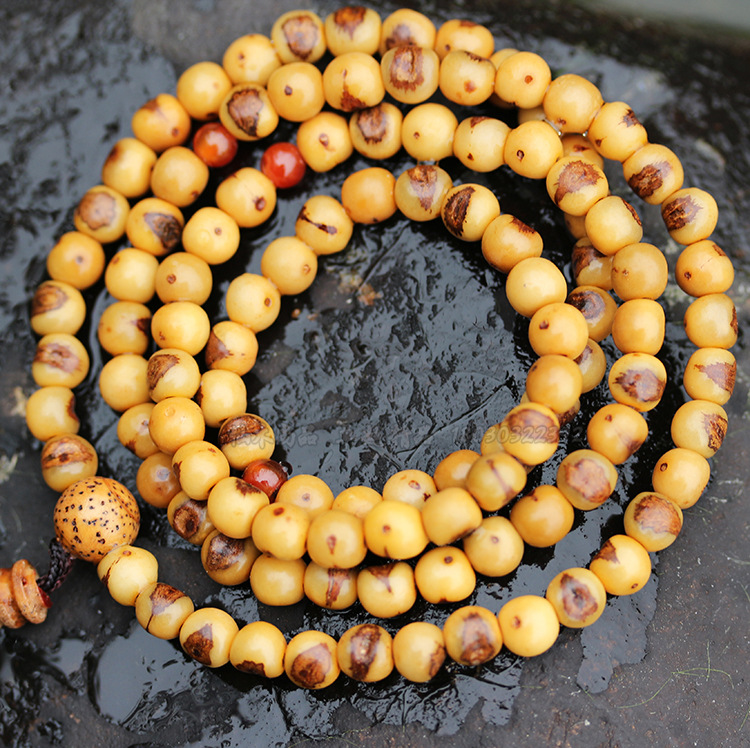 小佛眼长珠菩提 隔珠 108 颗 天然保平安佛珠手链