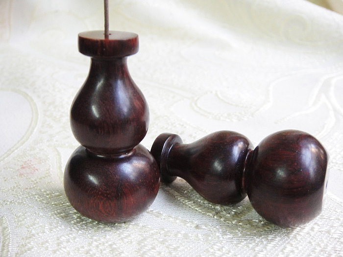 印度小叶紫檀木雕葫芦香炉 紫檀葫芦香插香托香道用品工具