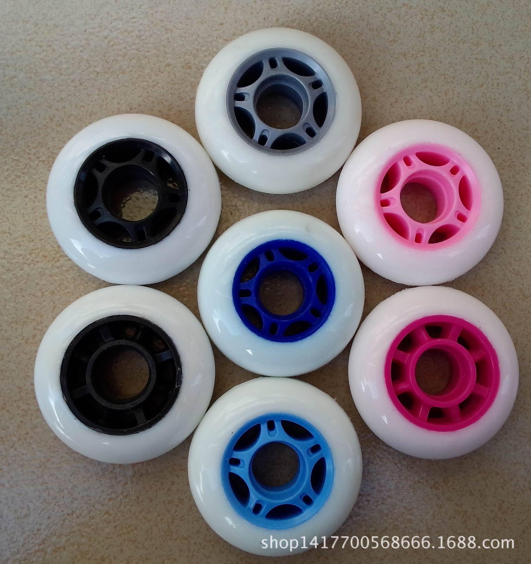 80mm 滑板车扭扭车独轮车辅助轮直排轮滑轮pu轮子蛙式车儿童推车