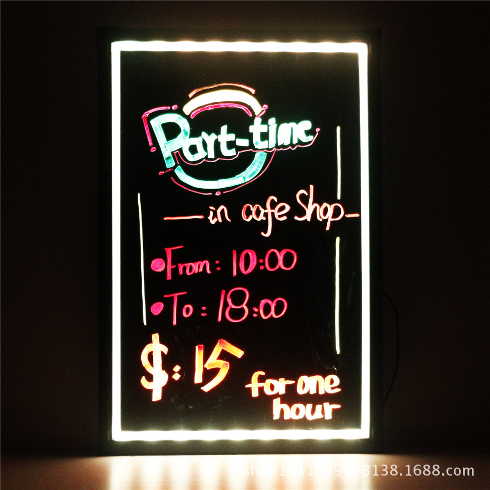 2019新款广告荧光屏手写led荧光板 荧光板 led电子发光板50*70cm