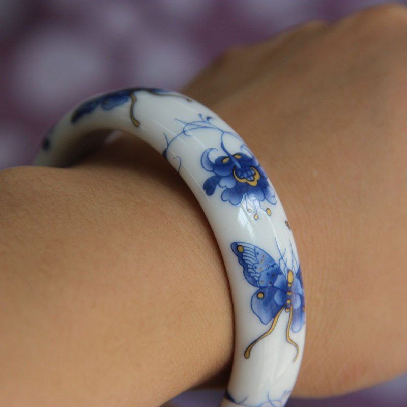 景德镇陶瓷青花瓷手镯复古民族风配旗袍送老外礼物 厂家直销
