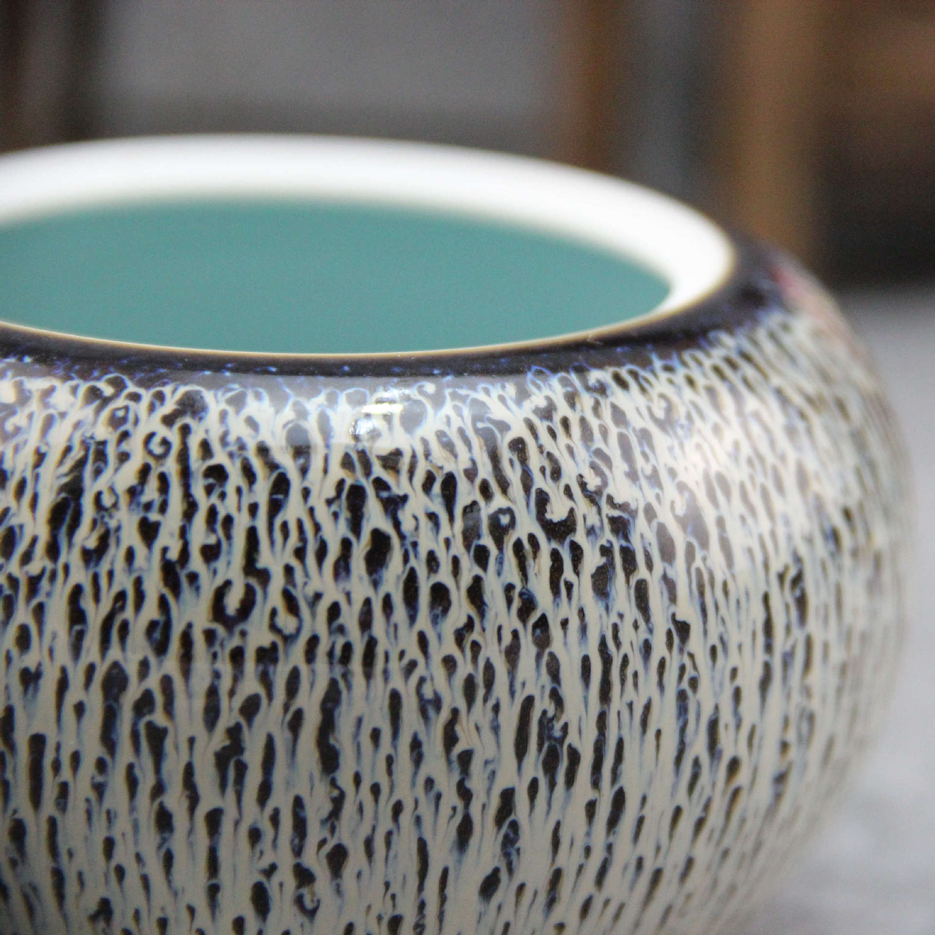 景德镇高温颜色釉陶瓷秘色釉功夫茶具创意茶叶罐宽口大肚罐