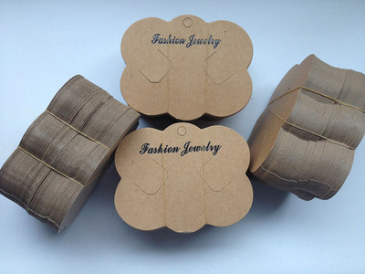 牛皮纸梅花发卡饰品 手工饰品配件 头花包装纸卡片批发厂家直销