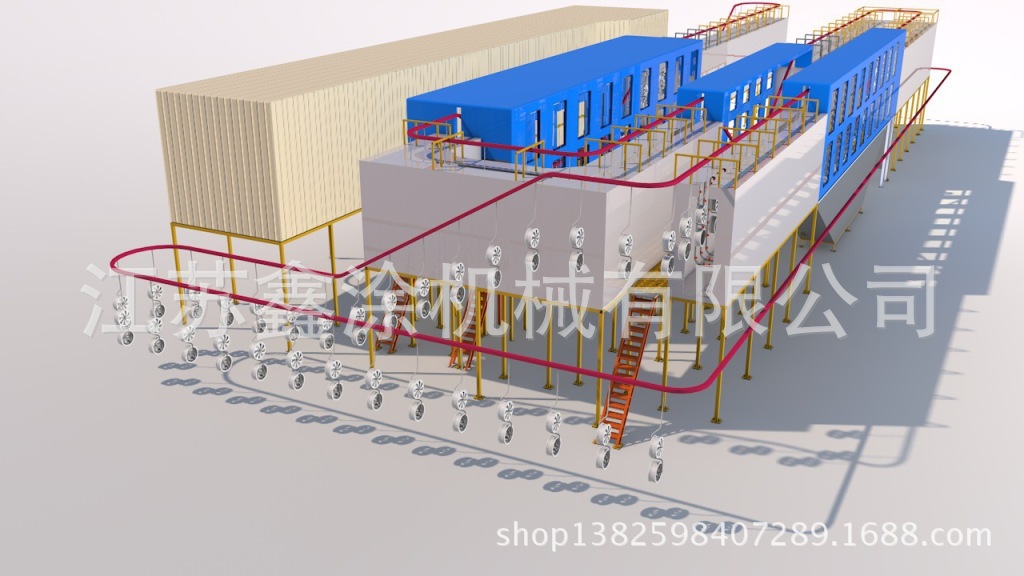 大型汽车轮毂喷塑 喷漆 电泳等涂装生产线 流水线等设备