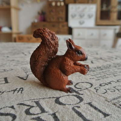 树脂工艺品 仿真 动物模型 松鼠 家居装饰 桌面摆件玩具 科教