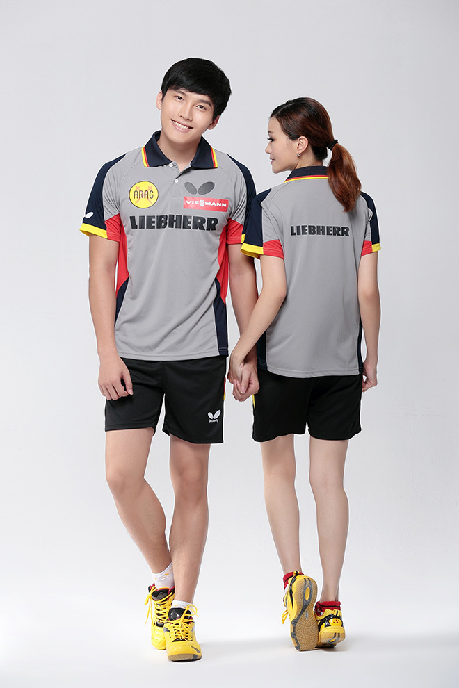 德国队3代 乒乓球服 情侣款乒乓球运动短袖b065