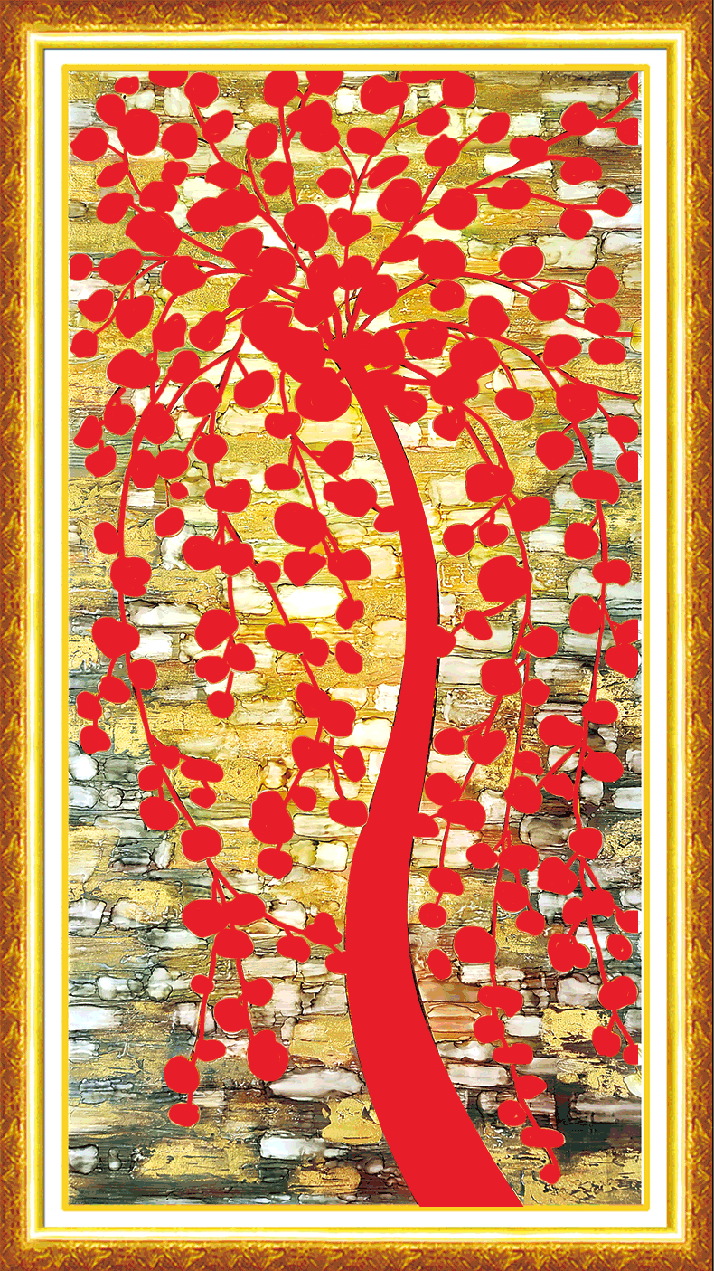 新款发财树5d钻石画 油画风格系列满钻 微信货源 厂家直销批发