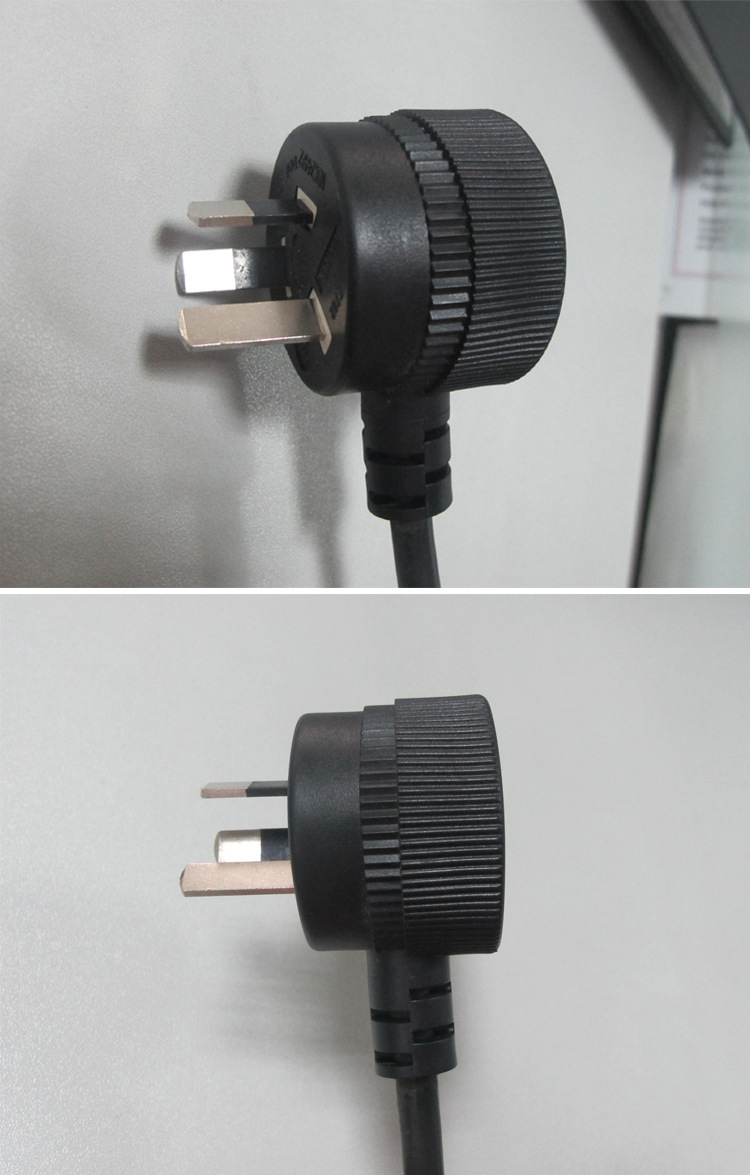 批发供应 saa澳规认证三芯电源线插头 带母座三插电线插头梅花尾