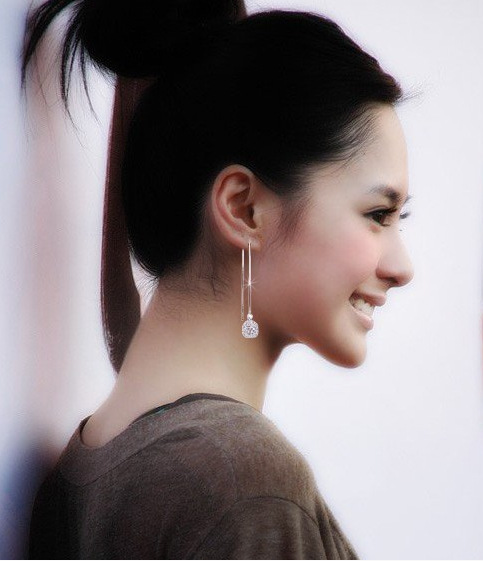 925纯银 水晶耳线耳钉 韩国韩版耳饰 时尚首饰 银饰 女款 厂家