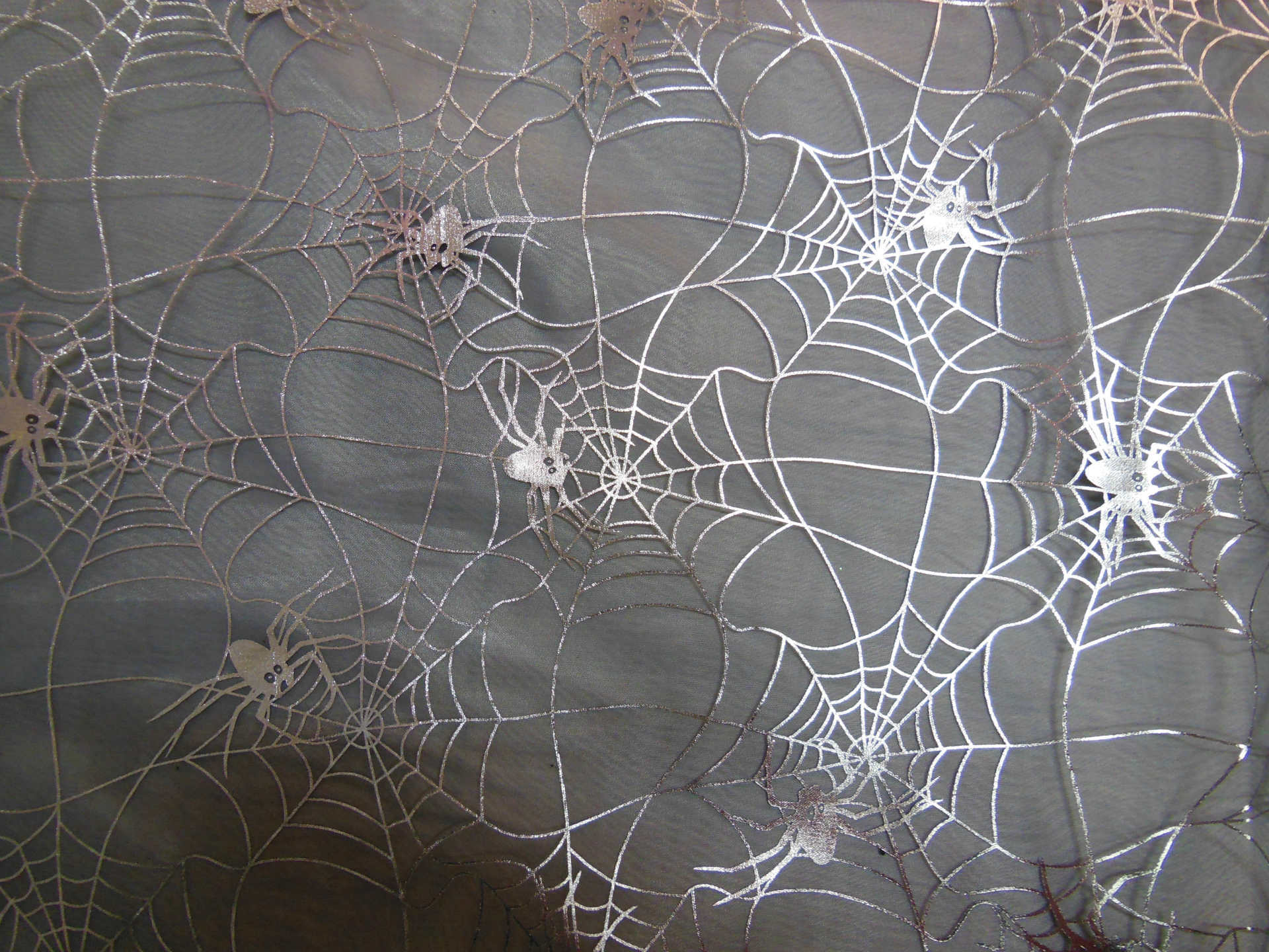 色丁柯根纱网纱烫金银彩色七彩蜘蛛网万圣节布料