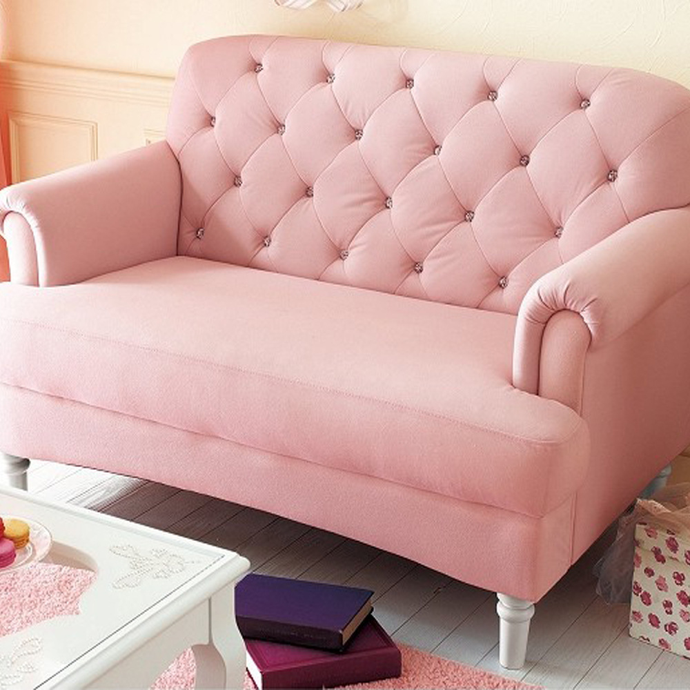 日式布艺沙发粉色可爱公主沙发时尚精致沙发婚庆沙发 a-e001