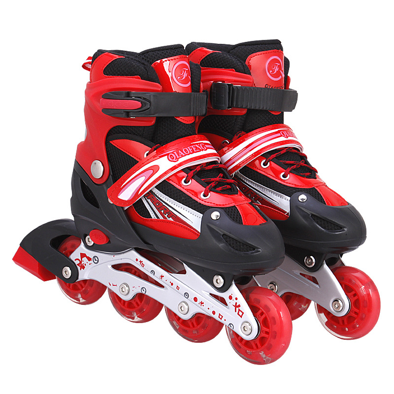 Inline Skates Adult Adjustable PVC Children the Skating Shoes Factory Wholesale Direct Supply Roller Skates