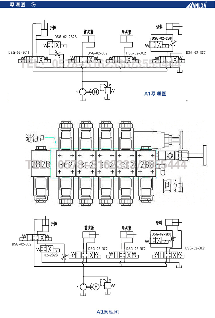 带锯床液压系统原理图图片