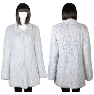 外贸皮草批发yr502兔毛加密加厚编织外套海宁桐乡专业厂家基础款