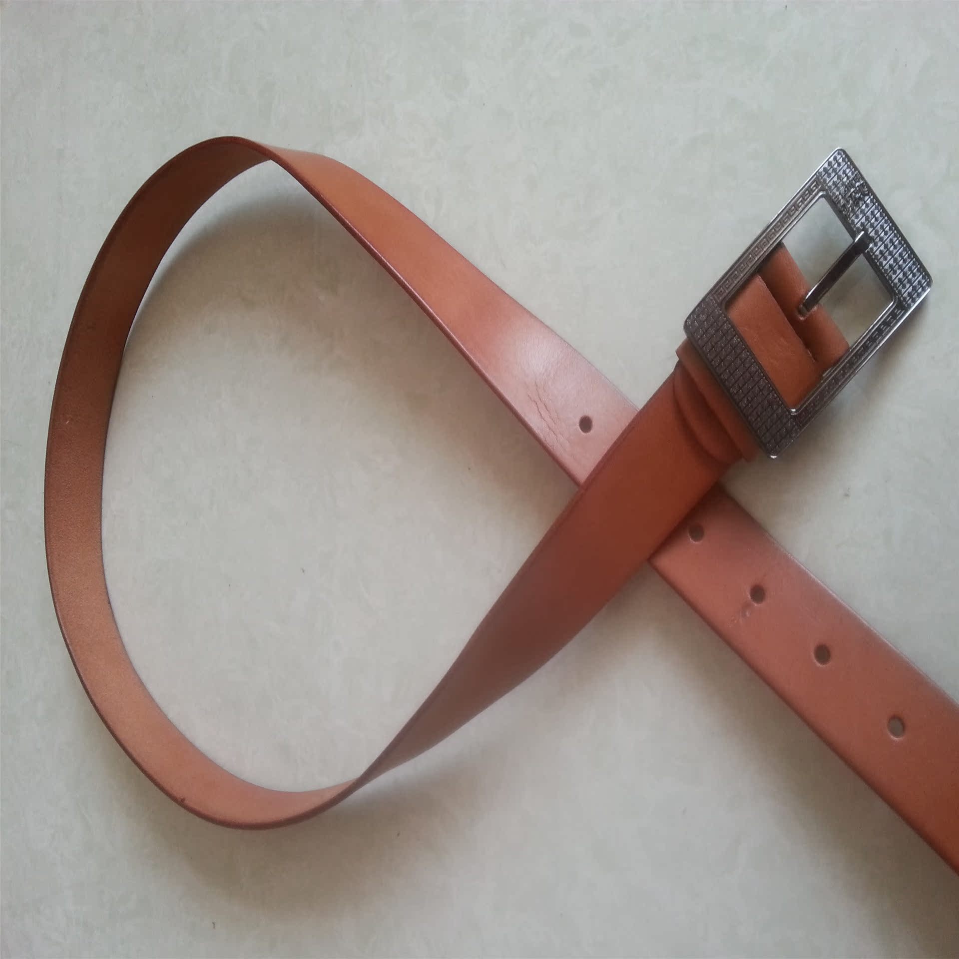 批发男式针扣牛皮皮带 牛皮腰带潮流 手工黄牛皮裤带男 电工皮带