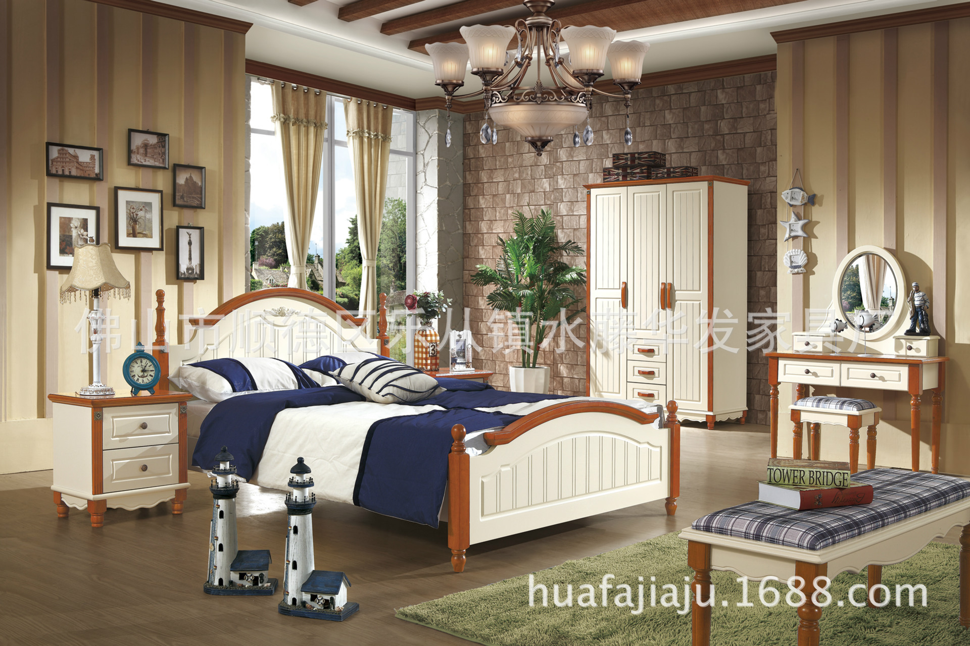 实木家具/地中海系列/橡木实木床/最新产品/单人床/双人床