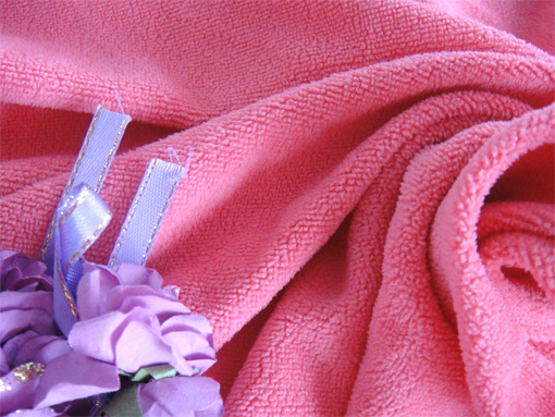 全涤单面樱花粉割绒布