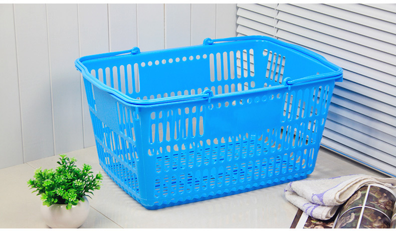 批发可订制百元店塑料提手超市购物篮零食店买菜篮子便携手提篮