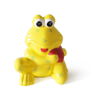 陶瓷青蛙储蓄罐 卡通动物存钱罐 动物diy储蓄罐