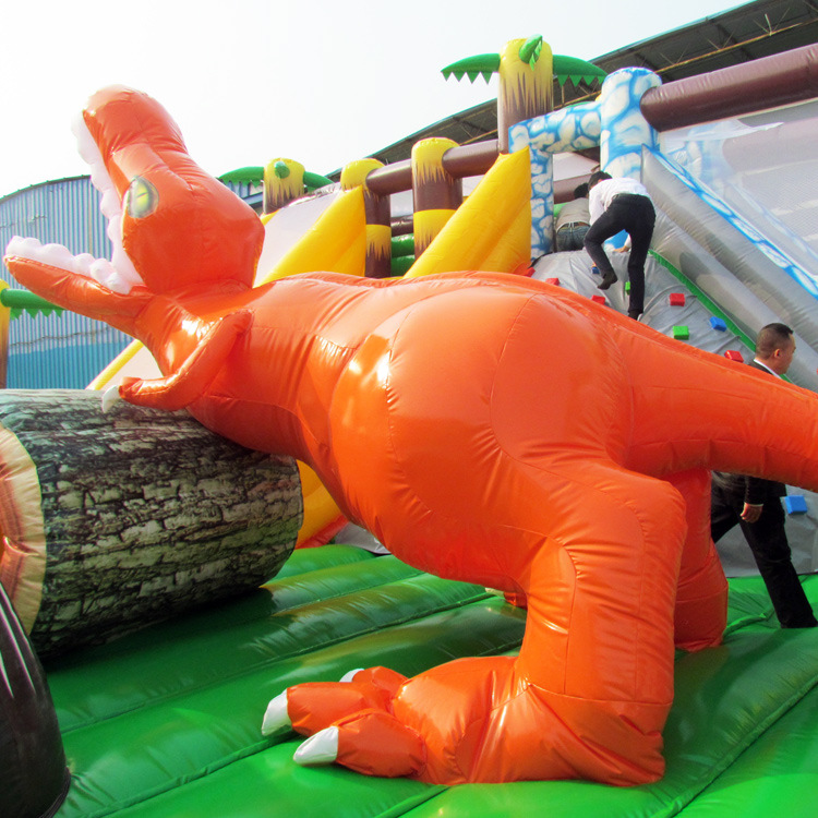 厂家直销可移动游乐设备儿童恐龙乐园充气城堡 设计益智淘气堡