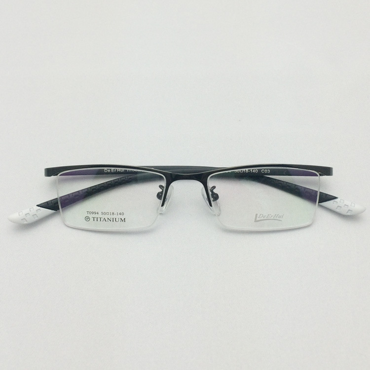 德尔惠新款女士钛板近视眼镜架0994男士半框纯钛光学眼镜架批发