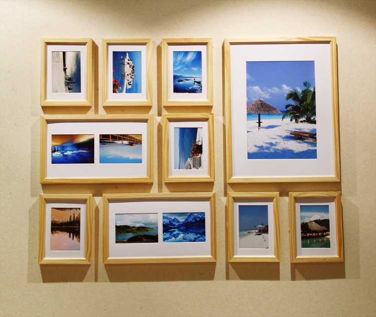 特价实木10框相框墙照片墙组合创意墙饰家居饰品相片组合墙