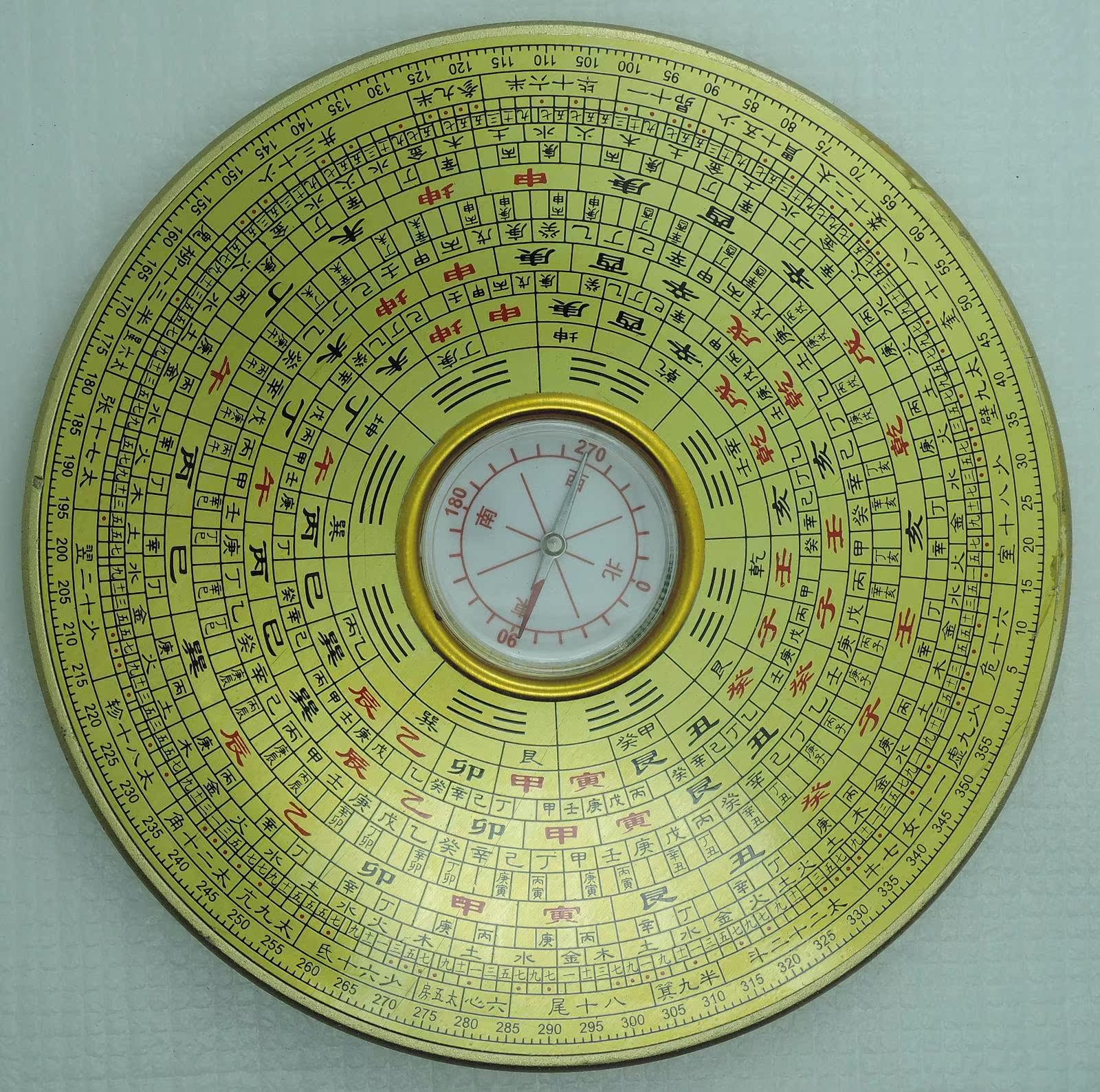 厂家直销大圆风水罗盘 铜罗经 指南针 风水用品