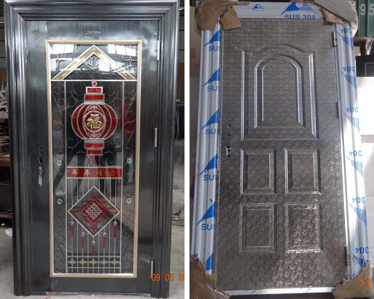 佛山不锈钢防盗门不锈钢黑钛金304不锈钢门 彩色不锈钢门304gd-m6