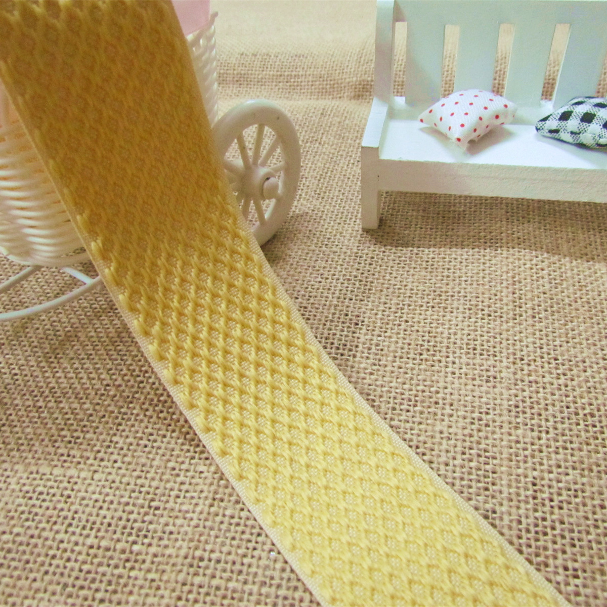 【床垫围边带】mt-235# 全金黄色3d边带 生产 织带 包边带)