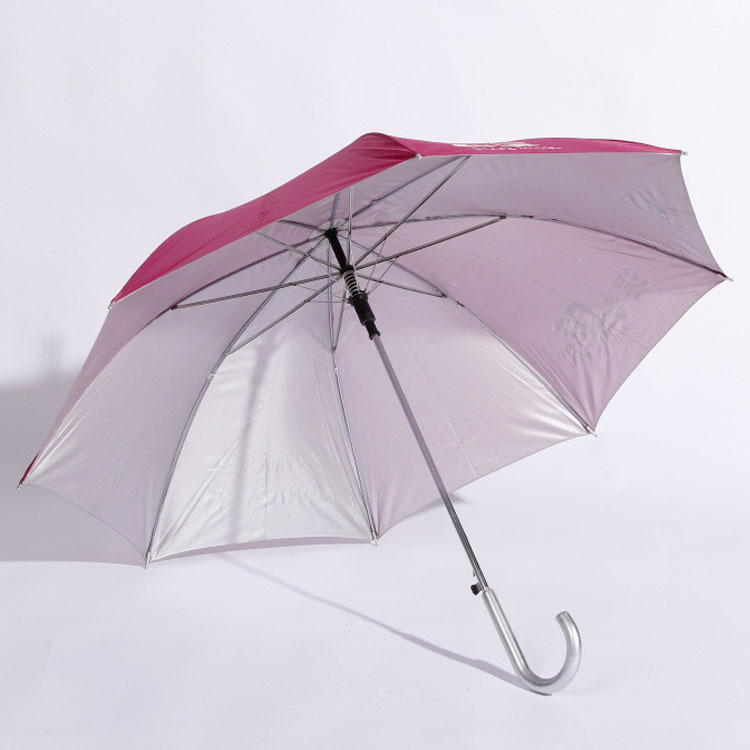 purplish red cheap straight rod advertising umbrella automatic opening hook gift umbrella long umbrella printed logo business umbrella men and women