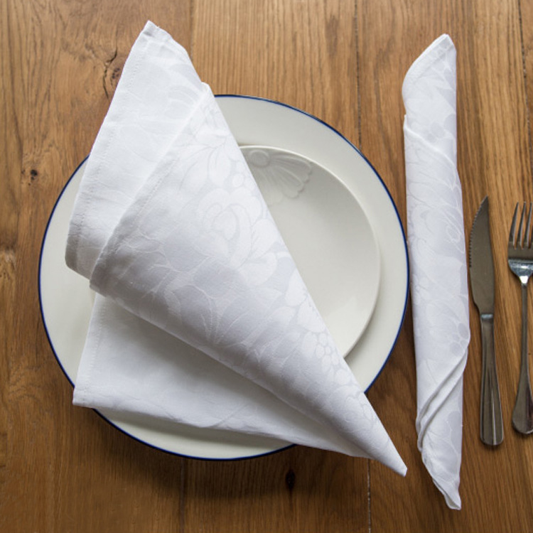 广州厂家专业供应布草宾馆饭店酒店餐厅口布定制logo 餐巾 白色