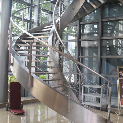 别墅|拉丝不锈钢|旋转楼梯|栏杆|立柱|扶手 厂家设计定做