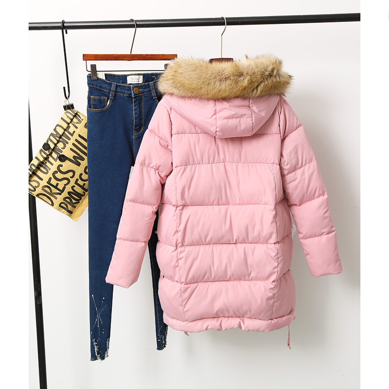 冬装新款女2015韩版时尚加厚保暖毛领连帽长袖棉衣棉服外套011195