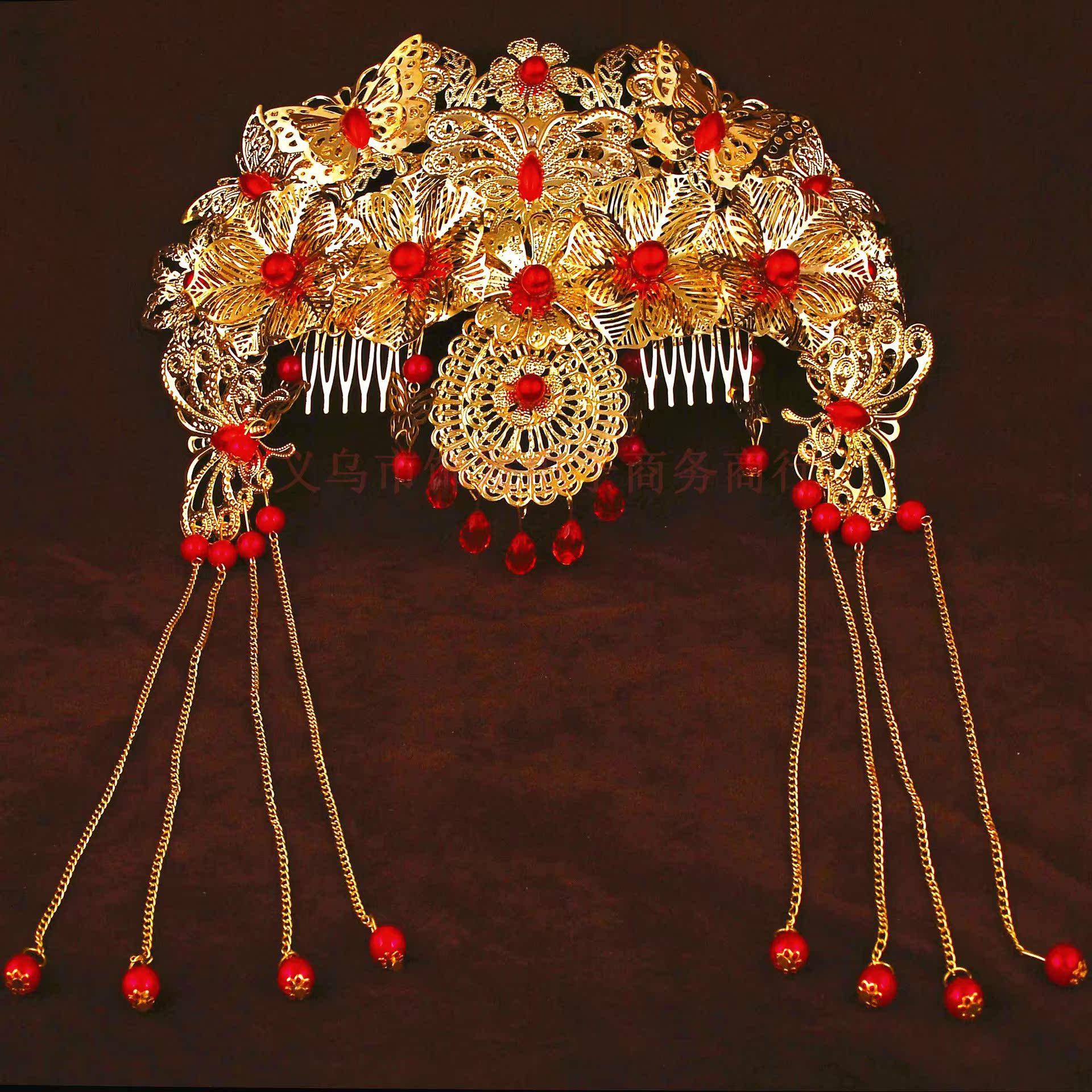 新款古装新娘结婚头饰凤冠中式礼服秀禾服头