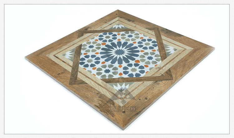 600花砖西班牙田园地面木纹瓷砖 600x600素雅木纹花地砖地中海风