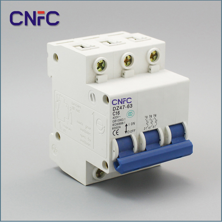 厂家直供 三相开关 dz47空气开关 家用三匹小型断路器 3pc16a空开