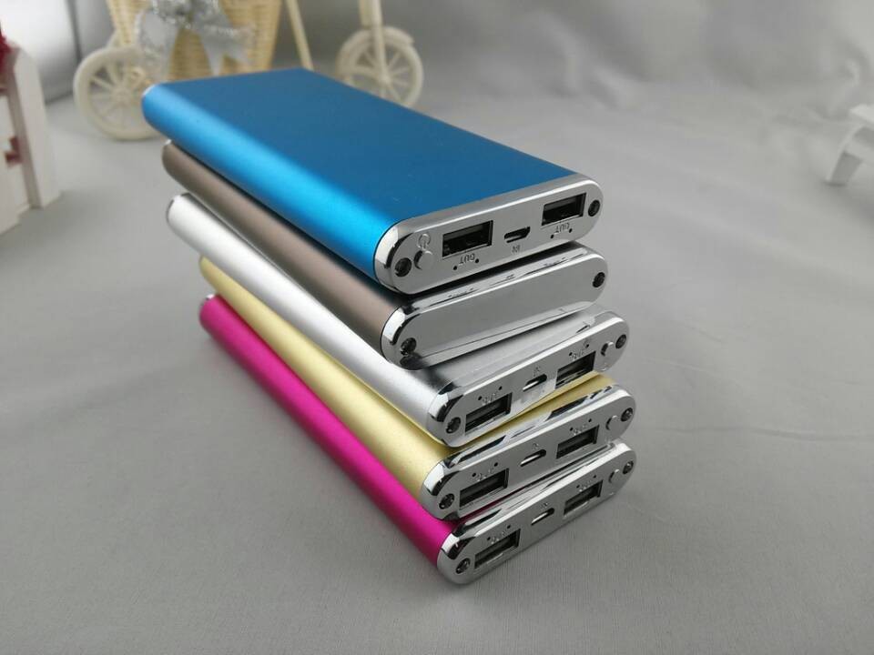 双usb飞毛腿移动电源 超薄铝合金充电宝 高档外贸礼品定制电源