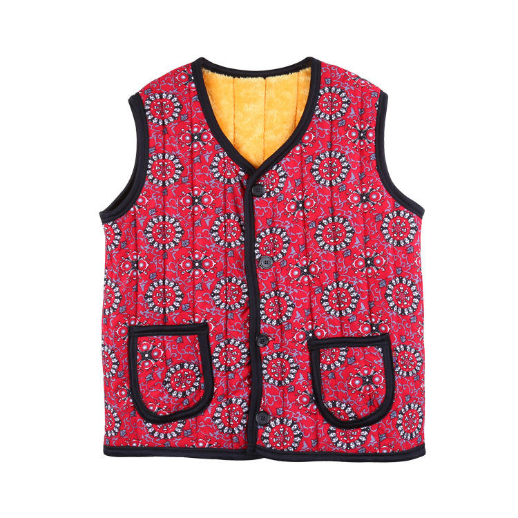 秋冬季新款中老年女装短袖花马甲 女士时尚韩版背心妈妈装马甲