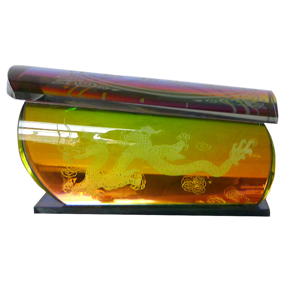 殡葬用品厂家直销 七彩水晶骨灰盒 万古长青k9水晶棺材批发