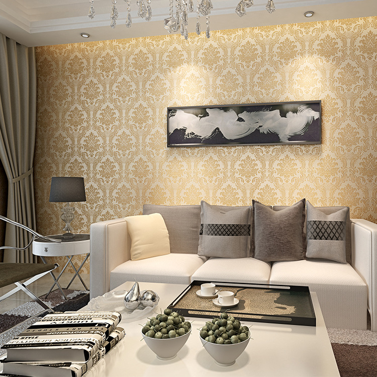 厂家直销 时尚墙纸电视背景墙 无缝墙布 欧式卧室客厅 防水壁纸