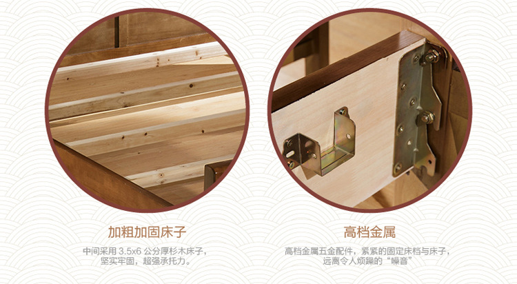 【林德佳】全实木双人床现代中式特价实木床批发高箱储物1.8米橡木床1.5婚床