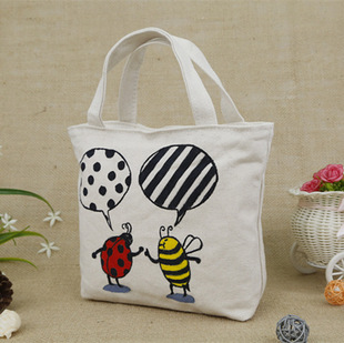 最新个性创意手绘全棉帆布手提袋环保袋布包可定制logo图片批发