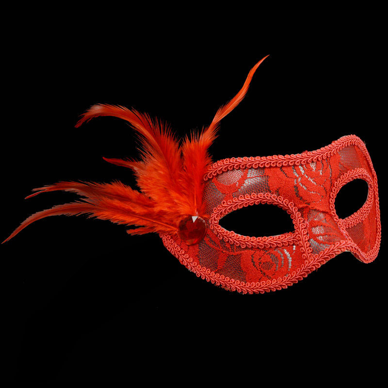 万圣节面具半脸透明蕾丝面具羽毛面具眼罩cosplay美女道具演出